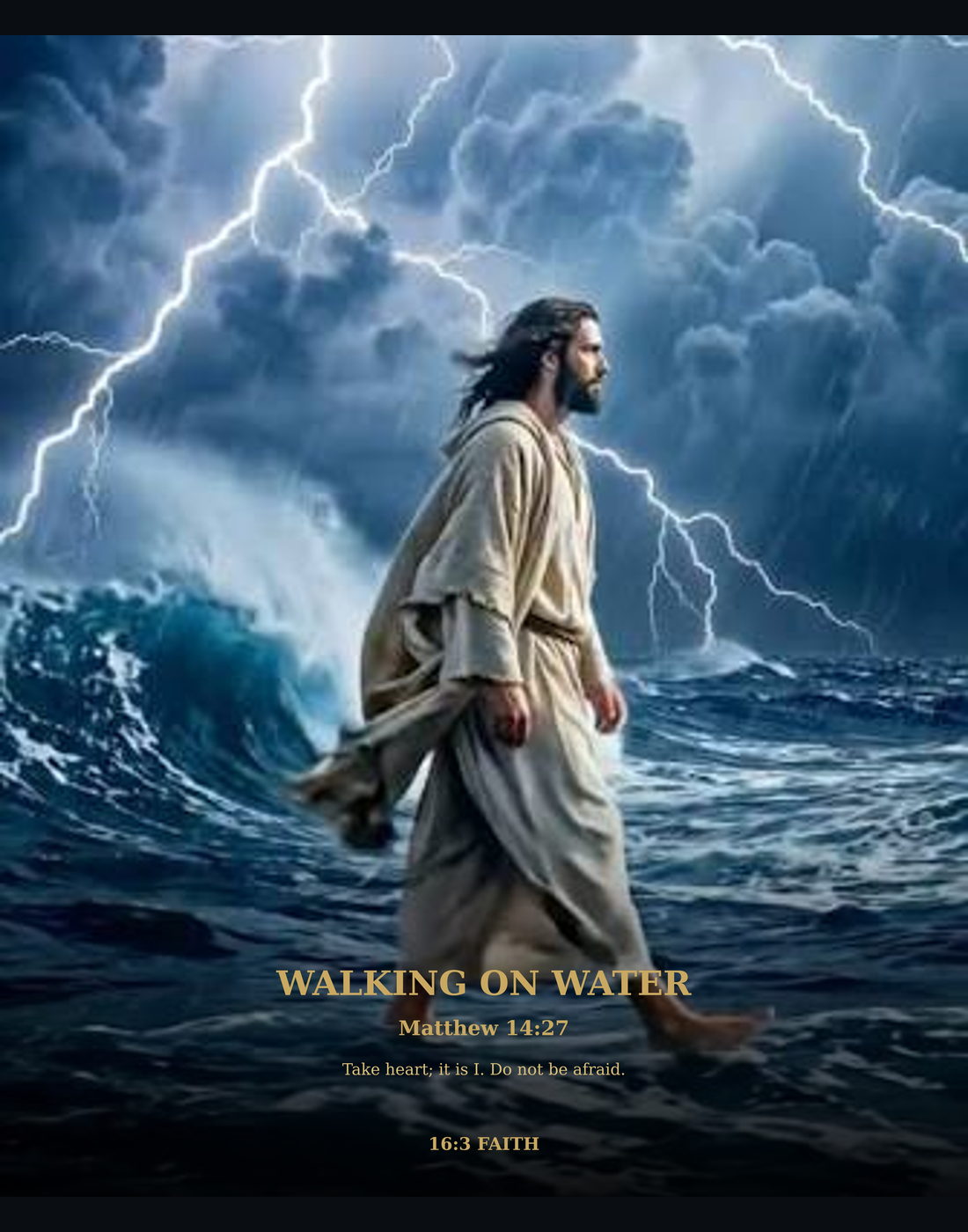 Jesus Walking on Water Sherpa Blanket